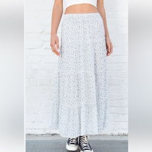 Brandy Melville limited edition Izzy floral blue and white maxi skirt